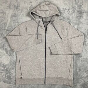 Vtg Oakley Men Zip Hoodie XL Grey Heather Knit Regular Fit Stretch Sweatshirt